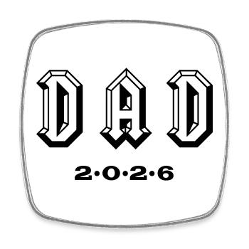 Dad 26 Vater Baby Papa 2026 Vatertagsgeschenk - Viereckiger Kühlschrankmagnet - Weiß - Vorne