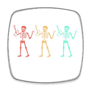Armbruch Halloween Skelett Knochen Knochenbruch - Viereckiger Kühlschrankmagnet - Weiß - Vorne