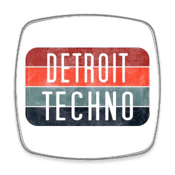 Detroit Techno Neon Emblem - Square fridge magnet - white - Front