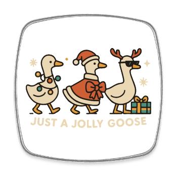 Weihnachten Just A Jolly Goose Lustiger Weihnachtsmann - Viereckiger Kühlschrankmagnet - Weiß - Vorne