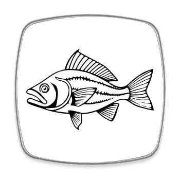 Fisch T-shirt Geschenk Angler - Viereckiger Kühlschrankmagnet - Weiß - Vorne