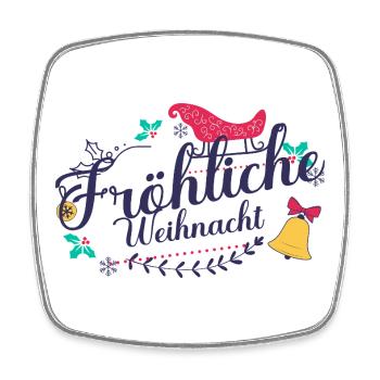 Fröhliche Weihnacht - Viereckiger Kühlschrankmagnet - Weiß - Vorne