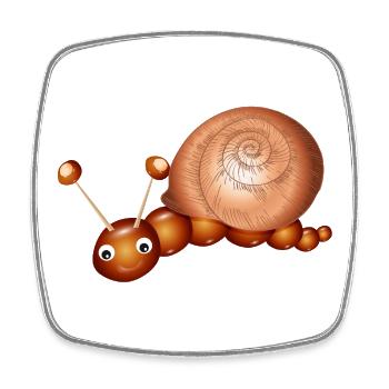 Cute Chestnut Snail – Childhood & Crafting Fun - Square fridge magnet - white - Front