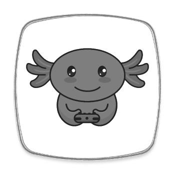 Axolotl Gamer Zocker mit Controller - Viereckiger Kühlschrankmagnet - Weiß - Vorne
