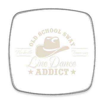 Old School Line Dance Addict - Country Music - Square fridge magnet - white - Front