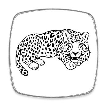 Leopard schwarz Leparden Muster T-shirt Geschenk - Viereckiger Kühlschrankmagnet - Weiß - Vorne