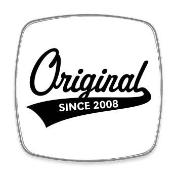 Original Since 2008 (Geburtsjahr, Geburtstag / B) - Viereckiger Kühlschrankmagnet - Weiß - Vorne