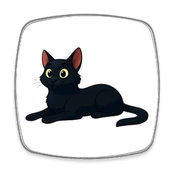 Stilvolle Cartoon schwarze Katze - Viereckiger Kühlschrankmagnet - Weiß - Vorne