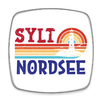 Vacances à la mer du Nord SYLT ÎLE DE LA MER DU NORD Fun - Magnet carré - blanc - Devant