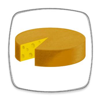 Cheese cut - Square fridge magnet - white - Front