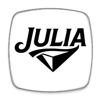 Julia -  Namendesign - Viereckiger Kühlschrankmagnet - Weiß - Vorne