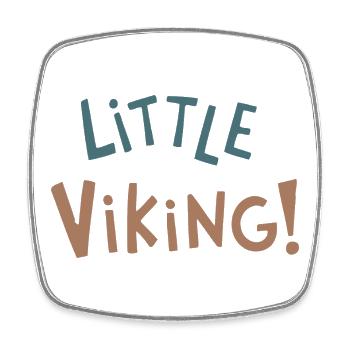 Petit Viking Joyeux - Magnet carré - blanc - Devant