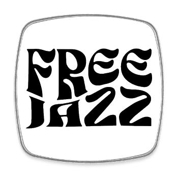 Logo de la musique Free Jazz - Magnet carré - blanc - Devant