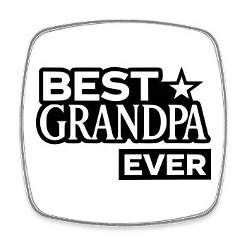 Best Grandpa Ever with Star - Best Grandpa - Square fridge magnet - white - Front