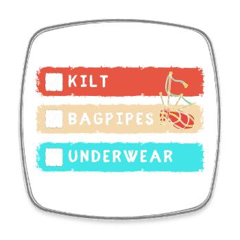 Kilt Scotland Scotland Jupe Tartan - Magnet carré - blanc - Devant