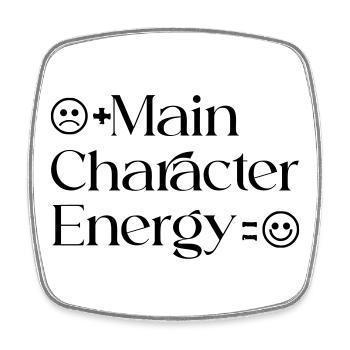Main_Character_Energy_Positive_smile - Viereckiger Kühlschrankmagnet - Weiß - Vorne