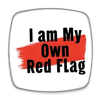 Mon propre drapeau rouge | T-Shirt Humour Ironique - Magnet carré - blanc - Devant