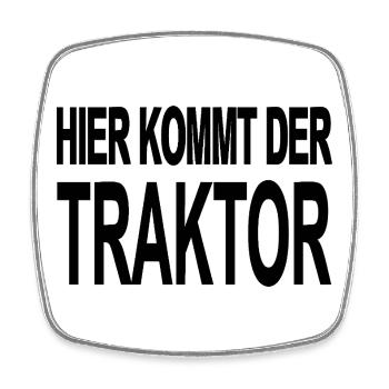 Traktor - Viereckiger Kühlschrankmagnet - Weiß - Vorne