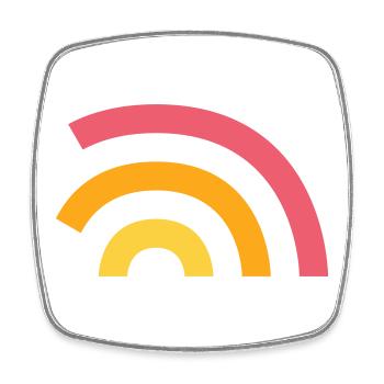 Regenbogen Logo - Viereckiger Kühlschrankmagnet - Weiß - Vorne