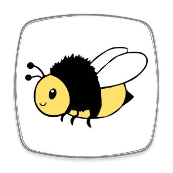 Cute Bee T-Shirt Funny Design Beekeeper - Square fridge magnet - white - Front