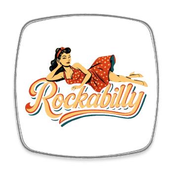 Rockabilly Woman 50s Reclining Petticoat Gift - Square fridge magnet - white - Front