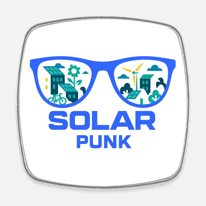 Solarpunk Vision - Square fridge magnet - white