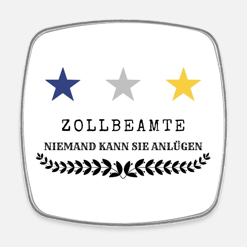Douanier - Magnet carré - blanc