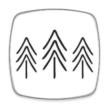 Fir Trees Silhouettes Pattern - Square fridge magnet - white - Front