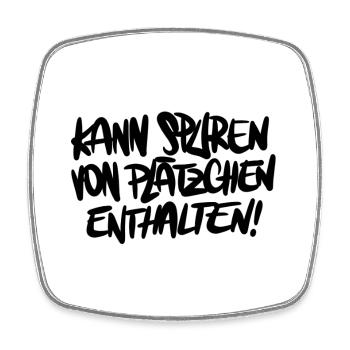 Weihnachten Spruch Humor Plätzchen - Viereckiger Kühlschrankmagnet - Weiß - Vorne