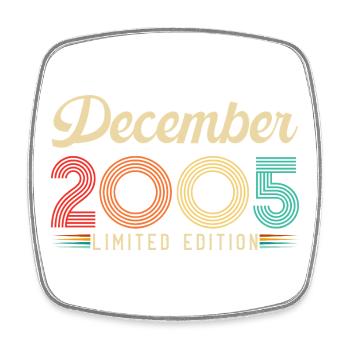 20 Year Anniversary Gift Born December 2005 - Square fridge magnet - white - Front