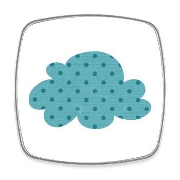 Cloud Dots Dots Weather Nursery Decoration Kids - Square fridge magnet - white - Front