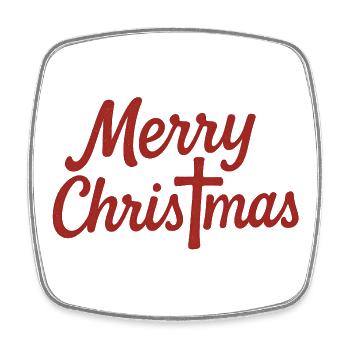 Merry Christmas Kruzifix - Viereckiger Kühlschrankmagnet - Weiß - Vorne