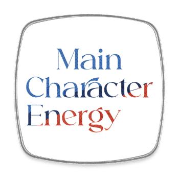 Main Character Energy bunt smilie - Viereckiger Kühlschrankmagnet - Weiß - Vorne