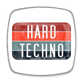 Harte Techno-Streifen - Viereckiger Kühlschrankmagnet - Weiß - Vorne