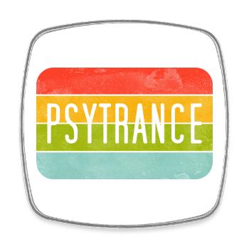 Psytrance Rainbow Stripes - Square fridge magnet - white - Front