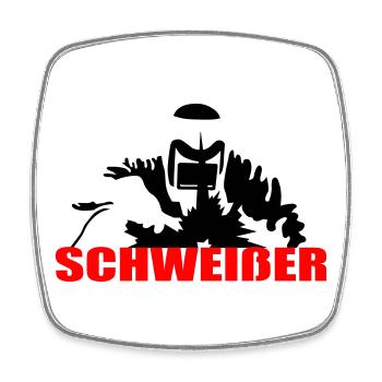 Schweißer - Viereckiger Kühlschrankmagnet - Weiß - Vorne
