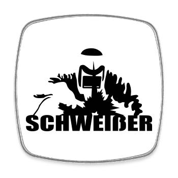 Schweißer - Viereckiger Kühlschrankmagnet - Weiß - Vorne