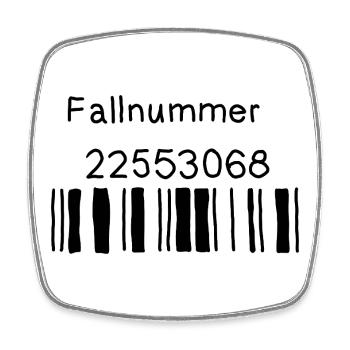 Fallnummer - Viereckiger Kühlschrankmagnet - Weiß - Vorne
