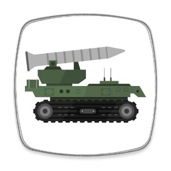 LKW mit Rakete - Viereckiger Kühlschrankmagnet - Weiß - Vorne