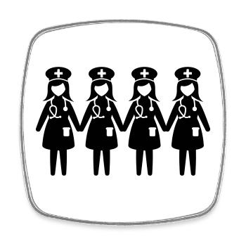 Nurse Team - Square fridge magnet - white - Front