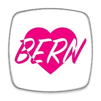 I LOVE BERN Heart Pattern - Square fridge magnet - white - Front