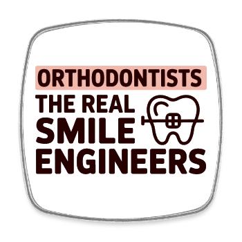 Kieferorthopäden The Real Smile Ingenieure Professon - Viereckiger Kühlschrankmagnet - Weiß - Vorne