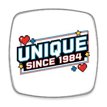 Unique Since 1984 – Retro Gaming Jahrgang Design - Viereckiger Kühlschrankmagnet - Weiß - Vorne