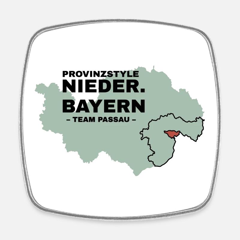 Lower Bavaria | PASSAU - Square fridge magnet - white