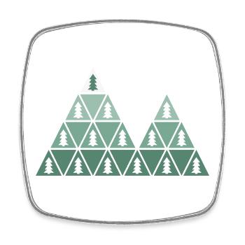 Fir Trees & Mountains - Square fridge magnet - white - Front