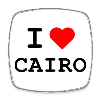 J’adore le design de cœurs du Caire - Magnet carré - blanc - Devant