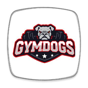 GymDogs Bulldogge Stärke - Viereckiger Kühlschrankmagnet - Weiß - Vorne