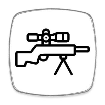 Sniper - Magnet carré - blanc - Devant