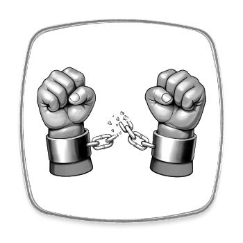 BE FREE [Black & White] - Magnet carré - blanc - Devant