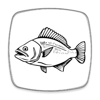 Fisch Angler T-shirt Geschenk Angler - Viereckiger Kühlschrankmagnet - Weiß - Vorne